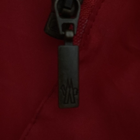 MONCLER vintage red silk long windbreaker - Picture 10 of 13